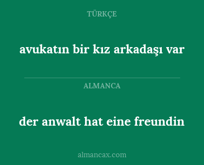 der anwalt hat eine freundin - avukatın bir kız arkadaşı var