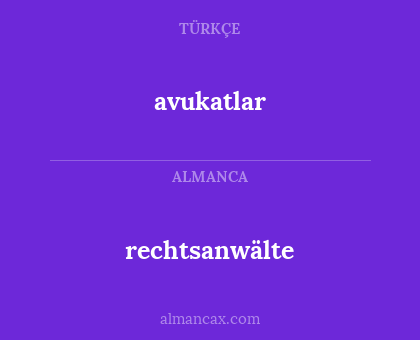 rechtsanwälte - avukatlar
