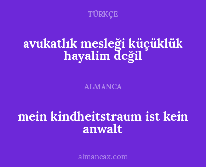 avukatlık mesleği küçüklük hayalim değil - mein kindheitstraum ist kein anwalt