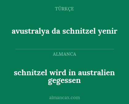 schnitzel wird in australien gegessen - avustralya da schnitzel yenir