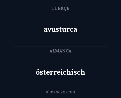 österreichisch - avusturca