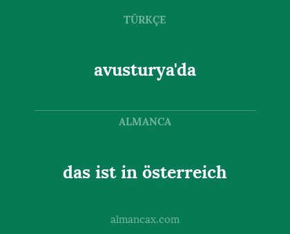 avusturya'da - das ist in österreich