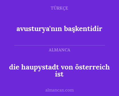 die haupystadt von österreich ist - avusturya'nın başkentidir