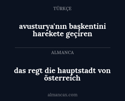 avusturya'nın başkentini harekete geçiren - das regt die hauptstadt von österreich