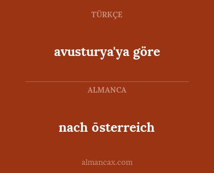 avusturya'ya göre - nach ōsterreich