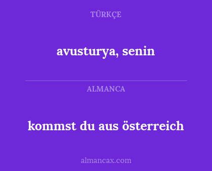 avusturya, senin - kommst du aus österreich