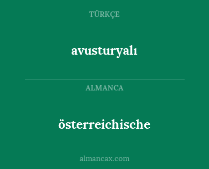 österreichische - avusturyalı