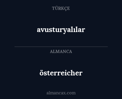 avusturyalılar - österreicher