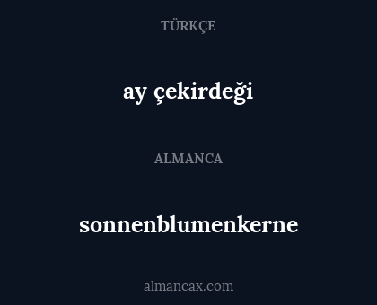 ay çekirdeği - sonnenblumenkerne