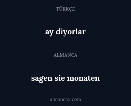 sagen sie monaten - ay diyorlar