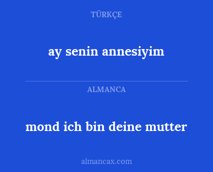 mond ich bin deine mutter - ay senin annesiyim