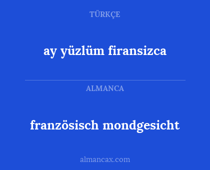 ay yüzlüm firansizca - französisch mondgesicht