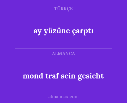 mond traf sein gesicht - ay yüzüne çarptı
