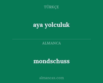 mondschuss - aya yolculuk