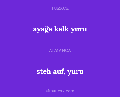 ayağa kalk yuru - steh auf, yuru
