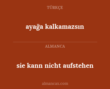 ayağa kalkamazsın - sie kann nicht aufstehen