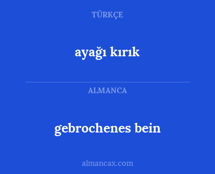 gebrochenes bein - ayağı kırık