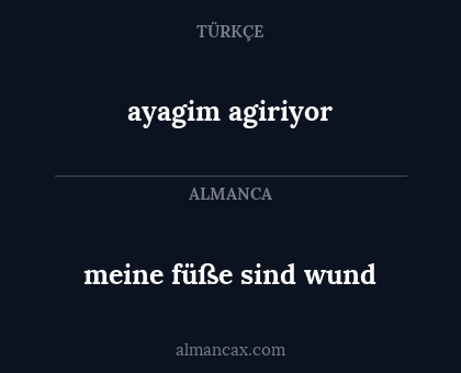 meine füße sind wund - ayagim agiriyor