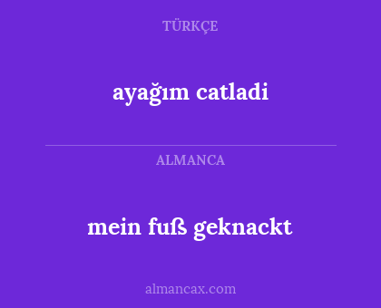 ayağım catladi - mein fuß geknackt