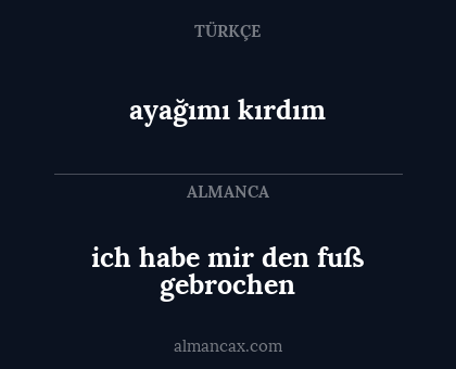 ich habe mir den fuß gebrochen - ayağımı kırdım