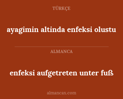 ayagimin altinda enfeksi olustu - enfeksi aufgetreten unter fuß