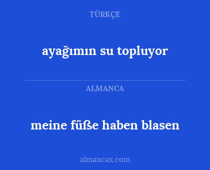 meine füße haben blasen - ayağımın su topluyor