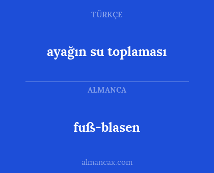 fuß-blasen - ayağın su toplaması