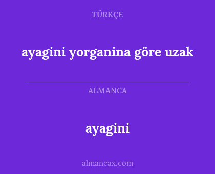 ayagini - ayagini yorganina göre uzak