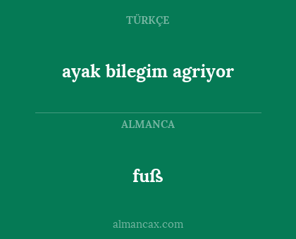 ayak bilegim agriyor - fuß