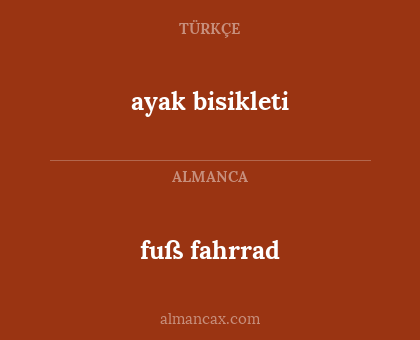 ayak bisikleti - fuß fahrrad