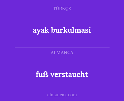 fuß verstaucht - ayak burkulmasi