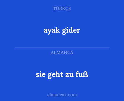 ayak gider - sie geht zu fuß