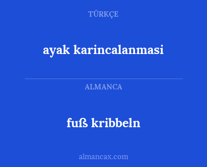 fuß kribbeln - ayak karincalanmasi