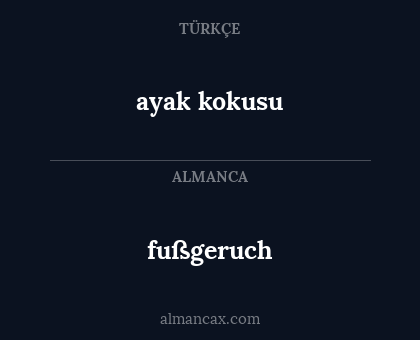 fußgeruch - ayak kokusu