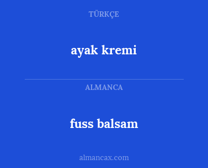 ayak kremi - fuss balsam