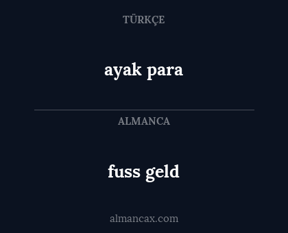 ayak para - fuss geld