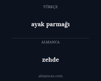 zehde - ayak parmağı
