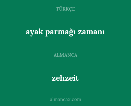 zehzeit - ayak parmağı zamanı