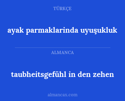 ayak parmaklarinda uyuşukluk - taubheitsgefühl in den zehen