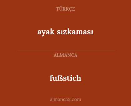 fußstich - ayak sızkaması