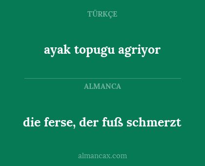 ayak topugu agriyor - die ferse, der fuß schmerzt
