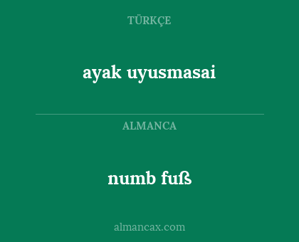 numb fuß - ayak uyusmasai