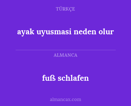 ayak uyusmasi neden olur - fuß schlafen