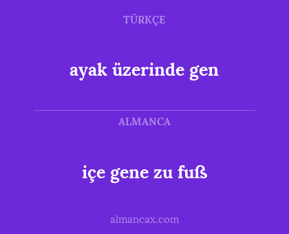ayak üzerinde gen - içe gene zu fuß