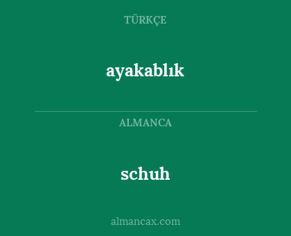 schuh - ayakablık