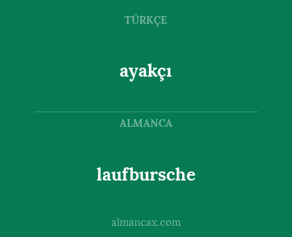 ayakçı - laufbursche