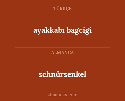 ayakkabı bagcigi - schnürsenkel