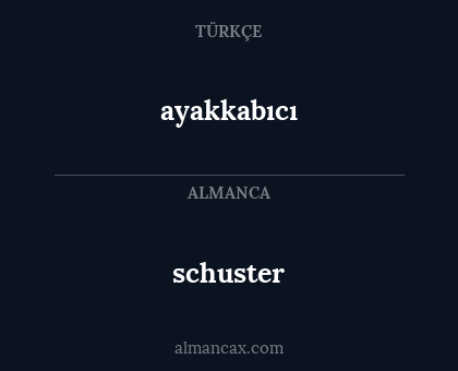 ayakkabıcı - schuster