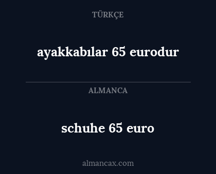 schuhe 65 euro - ayakkabılar 65 eurodur