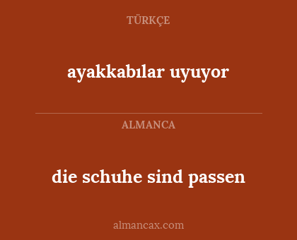 die schuhe sind passen - ayakkabılar uyuyor